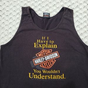 Vintage Harley Davidson Graphic Single Stitch Tank Top Shirt